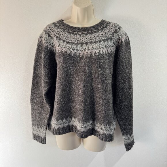Vintage 90s Susquehanna Trail Outfitters Sweater L Wool Knit Fair Isle Holiday - Picture 1 of 7